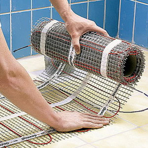 Электрический теплый пол под плитку в ванной